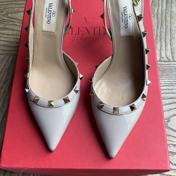 SOLD - NEW Valentino Rockstud Slingback Nude Pump Heels - Picture 6 of 16